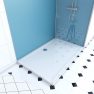 Ensemble complet douche à l'Italiennne avec Receveur 120x90 + Paroi chrome + Panneaux muraux