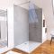 Panneaux Muraux Light Grey 90+120x210 - Receveur 120x90 - Paroi 8mm Transparente 120x200 + Bras