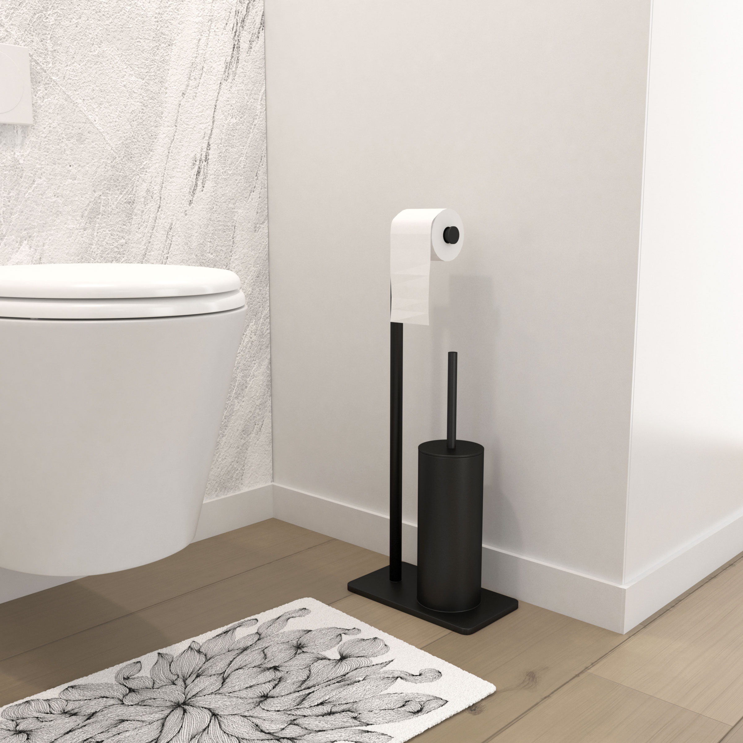 BVL Brosse Toilettes WC Noir, Brosse WC en Acier Inoxydable