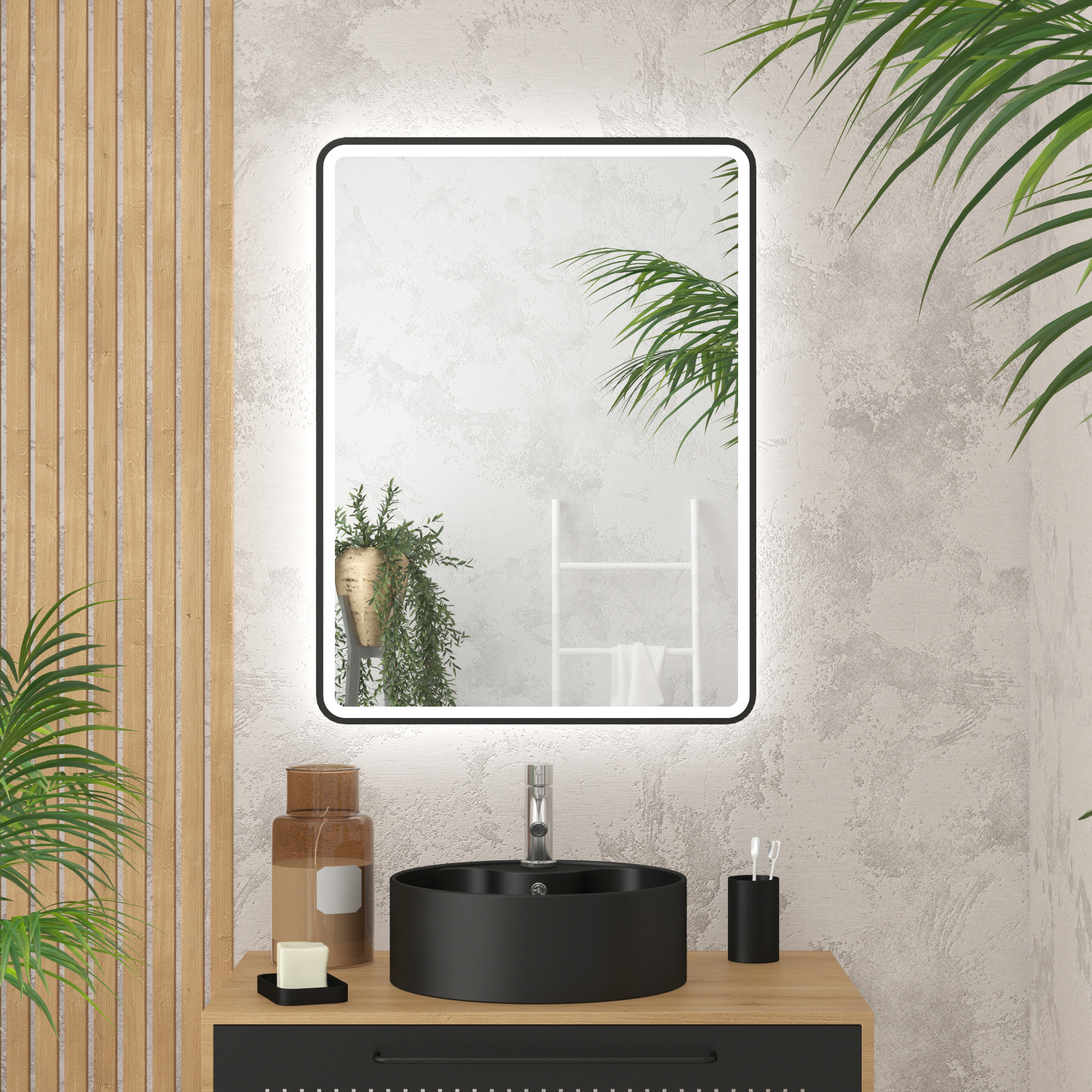 Miroir salle de bain avec eclairage LED - 60x80cm - GO LED - Aurlane