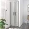Porte de Douche Double Battant 70x200cm - Verre Trempé Transparent 6mm - Profil Noir Mat
