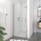 Porte de Douche Double Battant 90x200cm - Verre Trempé Transparent 6mm - Profil Chromé