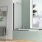 Pare baignoire Rabattable 80x140cm - Profilé Noir Mat - Verre Trempé 4mm - ELEMENTARY