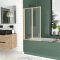 Pare baignoire Pivotant 2 Volets Or Doré Brossé - Verre Trempé 4mm - DUPLO