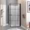 Portes de Douche en Angle 80x80x190 cm - Motifs carrés - Profilés Noir Mat - BLACK CUBE