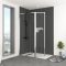 Paroi de Douche avec Volet Pivotant 90+40x200cm - Finition Chromée - CHROMED CONTOURING