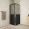 Pack Porte de Douche Pivotante et Retour 'Type Atelier' - Noir Mat - 80x80x200 cm