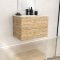 Meuble de salle de bains 80cm 2 Tiroirs_Chêne Naturel + Vasque céramique blanche - TIMBER 80
