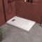 Pack Receveur Blanc Effet Pierre 90x140 cm et Grille décor Perforée en Inox