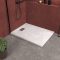 Pack Receveur Blanc Effet Pierre 90x120 cm et Grille décor Perforée en Inox
