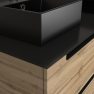 Meuble salle de bains 120cm Chêne et noir, Vasques carrées et Miroir Led 120x70 - OMEGA