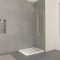 Paroi de Douche 90x200cm Verre 8mm - Profilé + Barre Plafond Finition Or Brossé - FREEDOM 2 GOLD