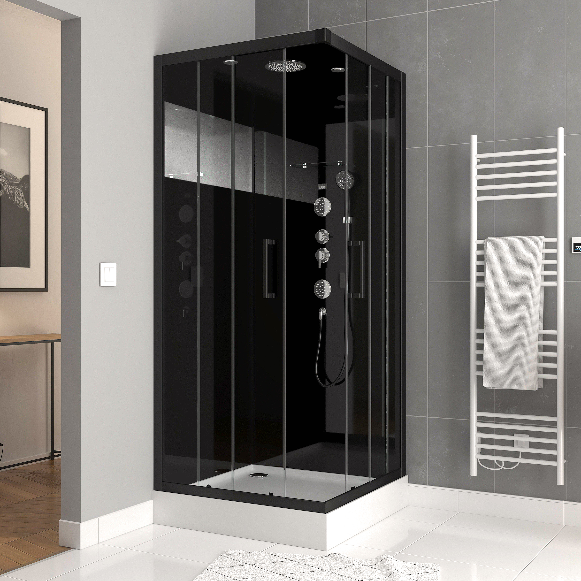 Remplacez votre colonne de douche ou choisissez un modèle plus moderne avec pommeau  fixe haut pour donner plus de cachet à votre salle de bain.