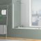 Pare baignoire Rabattable 70x130cm - Profilé Blanc Mat - Verre Trempé 4mm - ELEMENTARY