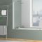 Pare baignoire Rabattable 80x140cm - Profilé Blanc Mat - Verre Trempé 4mm - ELEMENTARY