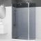 Volet pivotant fume pour paroi de douche a l'italienne - 40x200 cm VERRE FUME 6mm