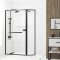 Paroi de Douche avec Volet Pivotant 90+40x200cm - Profilé, Porte-serviette et étagère NOIR MAT