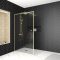 Pack Paroi de Douche avec Cadre Or Doré Brossé 120x200cm + Colonne de Douche Thermostatique assortie