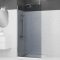 Paroi de Douche 100x200cm Verre Fumé - Profilé + Barre Plafond Finition Chrome - FREEDOM 2 SMOKED