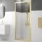 Porte de douche Pivotante 90x200cm - Profilés Or Doré Brossé - Verre Trempé 6mm - GOLDY CRUSH