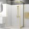 Paroi de retour 80x200cm - Profilés Or Doré Brossé - Verre Trempé 6mm - GOLDY CRUSH