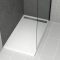 Receveur en acrylique Blanc Effet Pierre 80x140x5 cm + Grilles Linéaires Chrome et Gun Metal