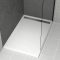 Receveur en acrylique Blanc Effet Pierre 90x140x5 cm + Grilles Linéaires Chrome et Gun Metal