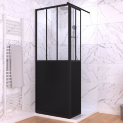 Paroi de Douche Fixe avec Volet Pivotant