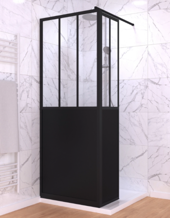 Paroi de Douche Fixe avec Volet Pivotant