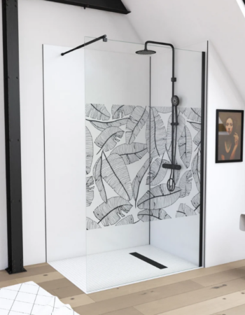 Paroi de Douche 120x195cm Sérigraphie Type Jungle