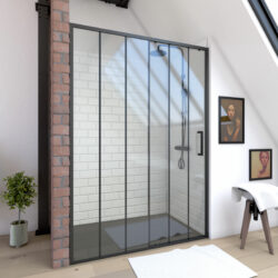 porte de douche coulissante 120 cm noir mat