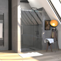 porte de douche coulissante 120 cm chrome