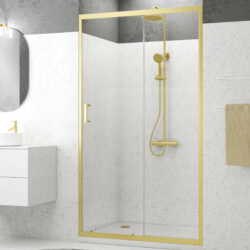 porte de douche coulissante 120 cm or brossé