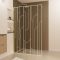 Paroi de douche à l'italienne 120x195cm Sérigraphie Art Déco Arrondie - Or Brossé - GATSBY