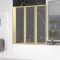 Pare baignoire Pivotant 3 Volets Or Brossé - 125x143 cm - Verre Trempé 4 mm - ZAGGY GOLD