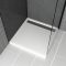 Receveur en acrylique Blanc 90x90x4 cm + Grilles Linéaires Chrome et Gun Metal - WHITENESS II