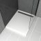 Receveur en acrylique Blanc 80x100x4 cm + Grilles Linéaires Chrome et Gun Metal - WHITENESS II