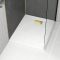 Pack Receveur Blanc Effet Pierre 80x100 cm et Grille décor Linéaire Or Doré Brossé
