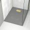 Pack Receveur Gris Effet Pierre 80x100 cm et Grille décor Linéaire Or Doré Brossé