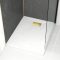 Pack Receveur Blanc Effet Pierre 80x100 cm et Grille décor Perforée Or Doré Brossé