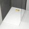Pack Receveur Blanc Effet Pierre 80x120 cm et Grille décor Perforée Or Doré Brossé