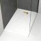 Pack Receveur Blanc Effet Pierre 90x140 cm et Grille décor Perforée Or Doré Brossé