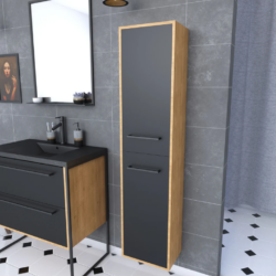 meuble colonne salle de bain noir mat