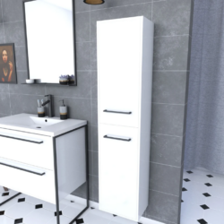 meuble colonne salle de bain blanc