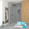 LOT de 2 Parois de Douche 70x195 cm en Verre Trempé 5 mm - Profilés et Bras Noirs