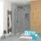LOT de 5 Parois de Douche 70x195 cm en Verre Trempé 5 mm - Profilés et Bras Noirs