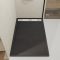 Receveur en acrylique Gris Effet Pierre 90x140x5 cm + Grilles Linéaires Chrome et Blanche Mate
