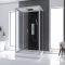 Cabine de douche Hydromassante 110x80x215 cm - Fond Noir et Profilés Gris - BLACK STYLE