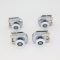 ROULETTE SIMPLE Ø 23 MM AVEC BOUTON POUSSOIR CORPS METAL CHROME (LOT DE 4 BLOCS ROULETTES)