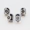 ROULETTE SIMPLE Ø 20 MM AVEC BOUTON POUSSOIR CORPS METAL CHROME (LOT DE 4 BLOCS ROULETTES)